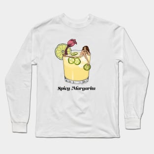 Spicy Margarita Cocktail Mermaid Long Sleeve T-Shirt